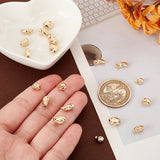 20Pcs 5 Style Alloy Beads, Nuggets, Real 14K Gold Plated, 6.5~10x4.5~5.5x4.5mm, Hole: 1mm, 4pcs/style