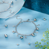 100Pcs 5 Style 304 Stainless Steel Charms, Round, Small Bell, Stainless Steel Color, 8~13x8~10x5~10mm, Hole: 2mm, 20pcs/style