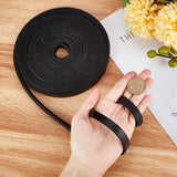 Flat Cowhide Leather Cord, for Jewelry Making, Black, 10.5x4mm