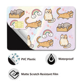 PVC Plastic Waterproof Card Stickers, Self-adhesion Card Skin for Bank Card Decor, Rectangle, Cat Shape, 186.3x137.3mm