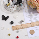 DIY Jewelry Making Finding Kit, Including Resin Round & Plastic Flower Beads, Plastic Butterfly Pendants & Cabochons, Mixed Color, 266Pcs/set