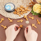 DIY Cross Necklace Making Kit, Including Maple Wood Pendants, Waxed Polyester Cords, BurlyWood, Pendants: 20Pcs/set