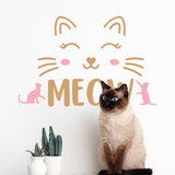 PVC Wall Stickers, Wall Decoration, Cat Shape, 390x700mm