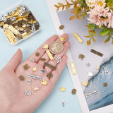 DIY Jewelry Making Finding Kit, Including 216Pcs 12 Style Alloy Charms & Connector Charms, Oval & Flower & Rectangle & Palm & Heart with Word, Mixed Color, 8~25.5x5.5~13x0.9~2mm, 12Pcs/style