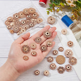 24Pcs 4 Style Alloy & Brass Snap Buttons, Sew on Press Buttons, Garment Buttons, for Costume Jacket Coat Accessories, Light Gold, 15~24.5x6~7mm, 6pcs/style