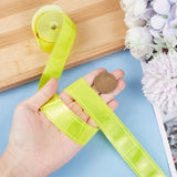 PVC Reflective Tape, Sew on Tape, for Clothes, Worksuits, Rain Coats, Jackets, Green Yellow, 25x0.3mm