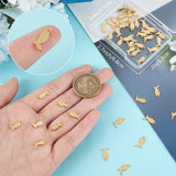 50Pcs 201 Stainless Steel Charms, Fish, Real 24K Gold Plated, 12x7x1mm, Hole: 1mm