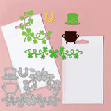 Saint Patrick's Day Carbon Steel Cutting Dies Stencils, for DIY Scrapbooking, Photo Album, Decorative Embossing Paper Card, Stainless Steel Color, Clover, 103~143x69~80x0.8mm, 2pcs/set