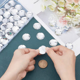 1 Box 60Pcs Self-Adhesive Acrylic Rhinestone Stickers, for DIY Decoration and Crafts, Faceted, Half Round, Clear, 25x6mm, 60pcs/box