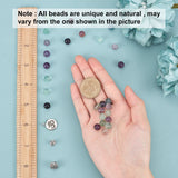 DIY Jewelry Making Kits, Including Natural Fluorite Beads, Polyester Tassel Pendant Decorations, Alloy Pendants and Nylon Thread, 8mm, Hole: 1mm, 140pcs/set