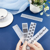 5Pcs 5 Styles Plastic Embossing Folders, Concave-Convex Embossing Stencils, for Handcraft Photo Album Decoration, Mixed Shapes, 30x150x2.5mm, 1pc/style