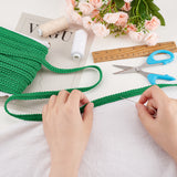 Polyester Centipede Lace Ribbons, for Cloth DIY Making Decoration, Floral Pattern, Green, 1/2 inch(12mm)