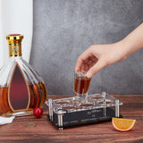 6-Hole Acrylic Glass Holder Display Racks, Whiskey Spirits Wine Glass Holder, for Bar Tasting Serving Tray, Kitchen Tools, with 201 Stainless Steel Screw, Rectangle, Clear, Finished Product: 16.5x10x5.3cm, about 6pcs/set