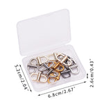 Adjustable Iron Buckles, for Chain Strap Bag Shorten, Shoulder Crossbody Bags Length Accessories, Mixed Color, 22x12.5x4.5mm, 2pcs/color, 12pcs/box