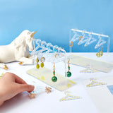 Acrylic Earring Display Stands, Coat Hanger Shaped Earring Organizer Holder, with 8 Mini Hanger, Clear AB, 14.95x5.95x10.4cm