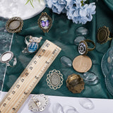 DIY Blank Dome Finger Rings Making Kit, Including Flower & Owl & Bowknot Adjustable Alloy Ring Settings, Glass Cabochons, Antique Bronze & Antique Silver, 20Pcs/bag