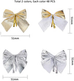 Handmade Woven Costume Accessories, Bowknot & Hair Bow, Mixed Color, 51x51x3mm, about 12pcs/set, 4set/color, about 96pcs