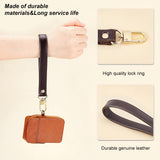 Microfiber Wristlet Bag Straps, Clutch Bag Straps, with Alloy & Iron Findings, Coconut Brown, 21x1.8cm