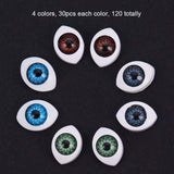 Craft Plastic Doll Eyes, Stuffed Toy Eyes, Mixed Color, 10.5x14x6mm, 30pcs/color, 120pcs/box