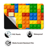 PVC Plastic Waterproof Card Stickers, Self-adhesion Card Skin for Bank Card Decor, Rectangle, Building Block, 186.3x137.3mm