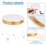 Eco-Friendly Round Copper Wire, Copper Beading Wire for Jewelry Making, Long-Lasting Plated, Golden, 24 Gauge, 0.5mm, about 164.04 Feet(50m)/Set