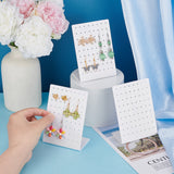 72-Hole Acrylic Slant Back Earring Display Stands, Rectangle Jewelry Organizer Holder for Earring Storage, White, 8x4.7x11.6cm, Hole: 1.6mm