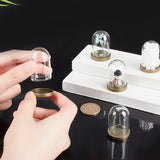 10 Sets Glass Dome Cover, Decorative Display Case, Cloche Bell Jar Terrarium with Alloy Base, for DIY Preserved Flower Gift, Clear, Cover: 25x38.5mm, Inner Diameter: 21.5mm, Base: 28x4.5mm