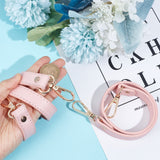 Imitation Leather Bag Handles, with Alloy Swivel Clasp, Pink, 47x1.85x0.3cm