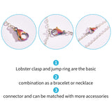 Vacuum Plating 304 Stainless Steel Lobster Claw Clasps, Rainbow Color, 40pcs/box