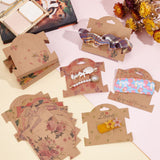 110pcs 11 style Kraft Paper Display Cards, Hair Clips Display, Polygon with Mixed Patterns, Mixed Patterns, 9x10x0.04cm, Hole: 20x18.5mm, 10pcs/style