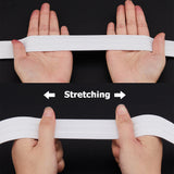 Flat Polyester Non-Slipped Elastic Cord, Silicone Gripper Elastic Band, Clothes Accessories, White, 30mm