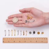 Iron Lapel Pin Backs, Tie Tack Pin, Brooch Findings, Mixed Color, Tray: 4.5mm, 12mm, Pin: 1mm