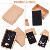 Cardboard Jewelry Set Box, for Ring, Necklace, Rectangle, Tan, 8x5x3cm