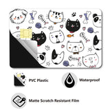 PVC Plastic Waterproof Card Stickers, Self-adhesion Card Skin for Bank Card Decor, Rectangle, Cat Shape, 186.3x137.3mm