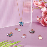 1Set Alloy Enamel Pendants, with Brass Linking Rings and 304 Stainless Steel Jump Rings, Mixed Color, 2.6~2.85cm, 6pcs/set