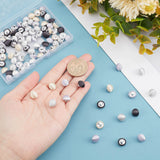 100Pcs 5 Colors 1-Hole Cloth Shank Buttons, with Alloy Findings, Mushroom Shaped, Mixed Color, 10x8mm, Hole: 1.6x2.3mm, 20pcs/color