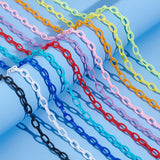 20 Strands 10 Colors Opaque Acrylic Cable Chains, Horse Eye, Mixed Color, 13x8x2mm, 18.5 inch~19.29 inch(47~49cm)/strand, 2 Strands/color