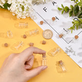 40Pcs 2 Style Mini Cute Small Glass Jar Glass Bottles, Decorative Storage Pendants, Wishing Bottle, with Cork Stopper, Iron Screw Eye Pin Peg Bails, Clear, 22x15mm, Bottleneck: 7mm, Capacity: 5ml(0.17 fl. oz), 20pcs/style