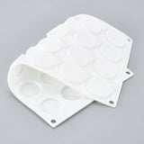 Food Grade Silicone Molds, Baking Molds, for DIY Chocolate, Candy, Biscuits, UV Resin & Epoxy Resin Jewelry Making, White, 29.5x17x0.6cm, Inner Diameter: 3.4cm