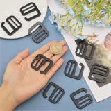 Alloy Slider Buckles, 9-Shaped Adjustable Buckle Fasteners, for Strap Leathercraft Bag Belt, Electrophoresis Black, 37x36x3mm, Hole: 26x4.5mm