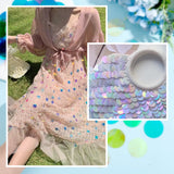 240G 8 Colors Ornament Accessories, Iridescent PVC Plastic Paillette/Sequins Pendants, Flat Round, Mixed Color, 29~30x0.2mm, Hole: 1.5mm, 30g/color