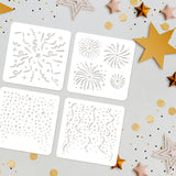 4Pcs 4 Styles PET Hollow Out Drawing Painting Stencils, for DIY Scrapbook, Photo Album, Star, 150x150mm, 1pc/style