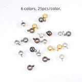 Tibetan Style Alloy Rondelle Tube Bails, Loop Bails, Mixed Color, 8x5mm, Hole: 2mm, 150pcs/box