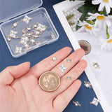 36Pcs 6 Style Brass Micro Pave Clear Cubic Zirconia Link Connectors, Round & Horse Eye & Square & Rectangle & Trapezoid & Oval, Light Gold, 11.5~14x3.5~6.5x1.5~3mm, Hole: 0.9~1.5mm, 6pcs/style