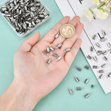 300Pcs 304 Stainless Steel Cord Ends, End Caps, Stainless Steel Color, 5x11.5mm, Hole: 1.4mm, Inner Diameter: 4mm