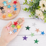 90Pcs 18 Colors Computerized Embroidery Cloth Iron on/Sew on Patches, Applique DIY Costume Accessory, Star, Mixed Color, 3x3cm, 5pcs/color