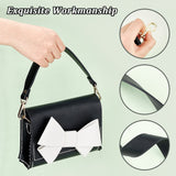 Microfiber Leather Bag Handle, with Light Gold Alloy Swivel Clasp and Iron Finding, Black, 37.1x3.1cm