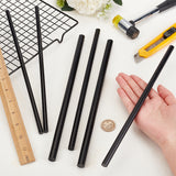 6Pcs 3 Style Round Plastic Sticks, Acetal Bar, Dowel Rod, DIY Sand Table Building Mould Accessories, Black, 300x8~12mm, 2pcs/style