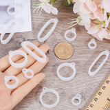 60Pcs 4 Style Silicone Pendant, for Electronic stylus & Lighter Making, Ring/Oval, Clear, 16~46x8~24.5x6~7mm, Hole: 2.5~3mm, Inner Diameter: 8~20.5mm, 15pcs/style