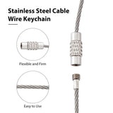 201 Stainless Steel Cable Wire Keychain, with Screw Clasps, Stainless Steel Color, 15.6cm, 60pcs/box